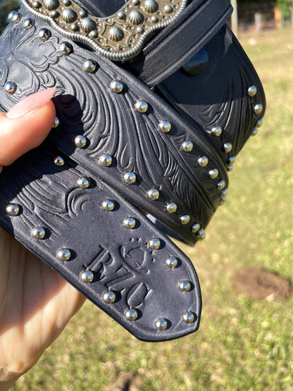 Cinto de Couro Feminino com Cravo