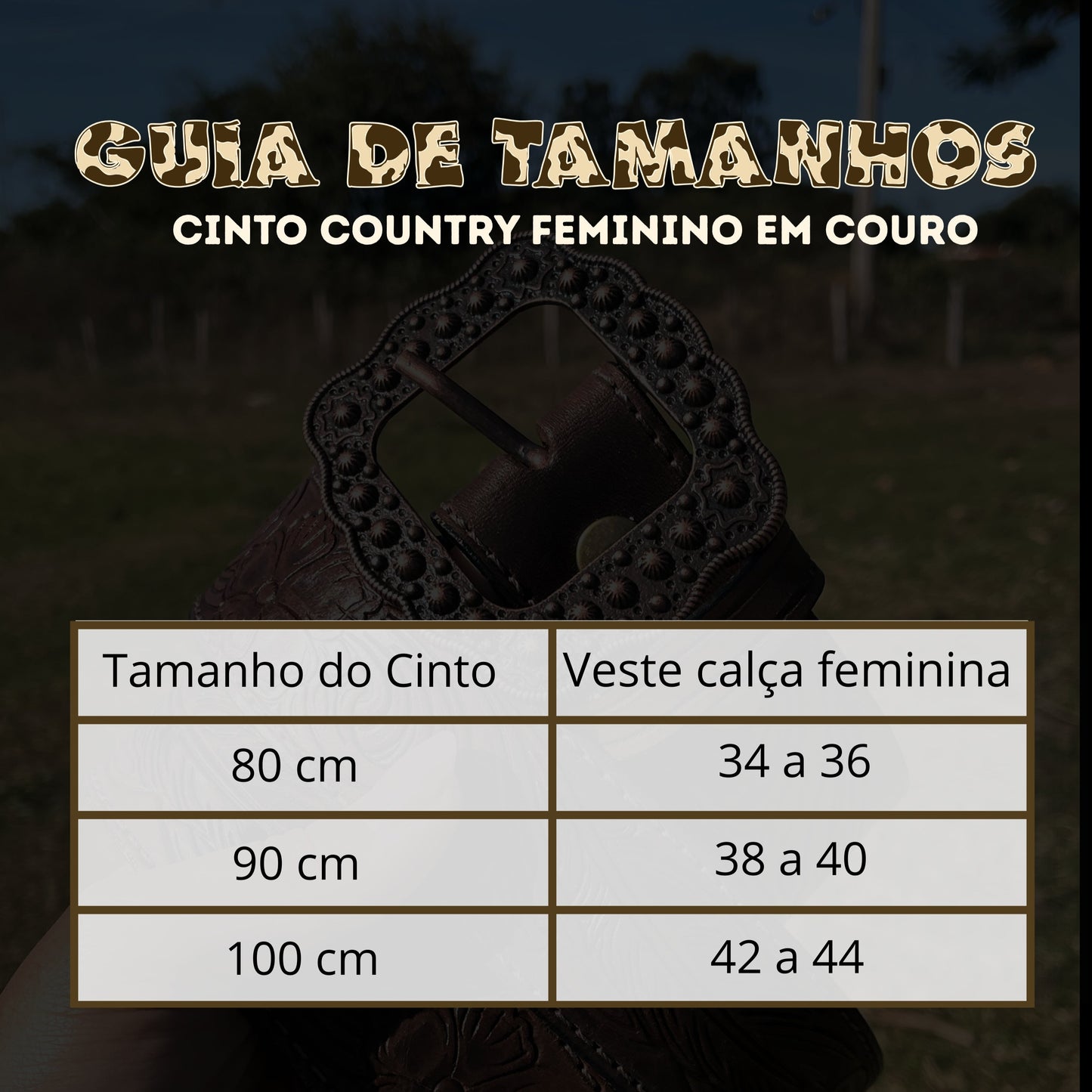 Cinto de Couro Feminino Café